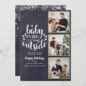 Weihnachten 3 Foto Collage Boho Chalkboard (Vorne/Hinten)