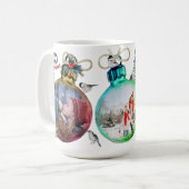 Weihnachten 3-Foto Collage Einzigartiger Familiene Kaffeetasse (Vorderseite Links)