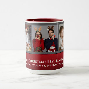 Weihnachten 3-Foto Collage Einzigartiger Familiene Tasse
