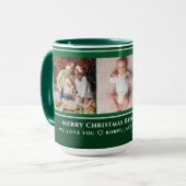Weihnachten 3-Foto Collage Einzigartiger Familiene Tasse (Vorderseite Links)