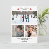 Weihnachten 3 Foto Collage Feiertag Grußkarte (Stehend Vorderseite)