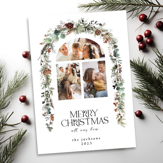 Weihnachten 3 Foto Collage Lotus Pods Urlaubskarte