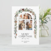 Weihnachten 3 Foto Collage Lotus Pods Urlaubskarte (Stehend Vorderseite)