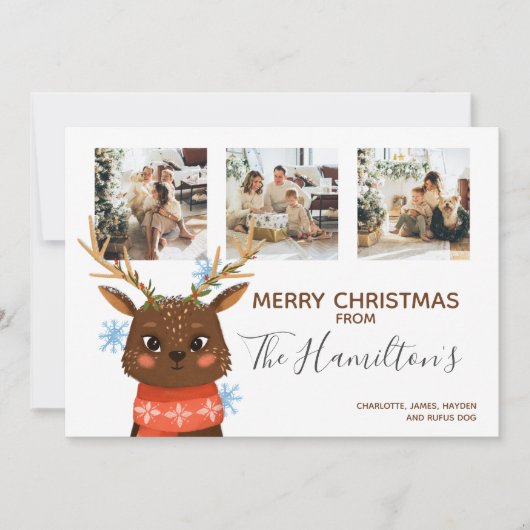 Weihnachten 3 Foto Personalisiert Reindeer (Vorderseite)