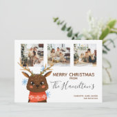 Weihnachten 3 Foto Personalisiert Reindeer (Stehend Vorderseite)