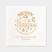 Weihnachten #3 Unternehmen / Familienname Servietten Mit Folie (Vorderseite)