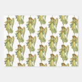 Weihnachten, 3 verschiedene Viktorianische Engel Geschenkpapier Set (Vorderseite 2)