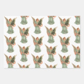 Weihnachten, 3 verschiedene Viktorianische Engel Geschenkpapier Set (Vorderseite)