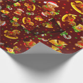 Weihnachten [3D] Bären und Rockpferde Geschenkpapier (Ecke)