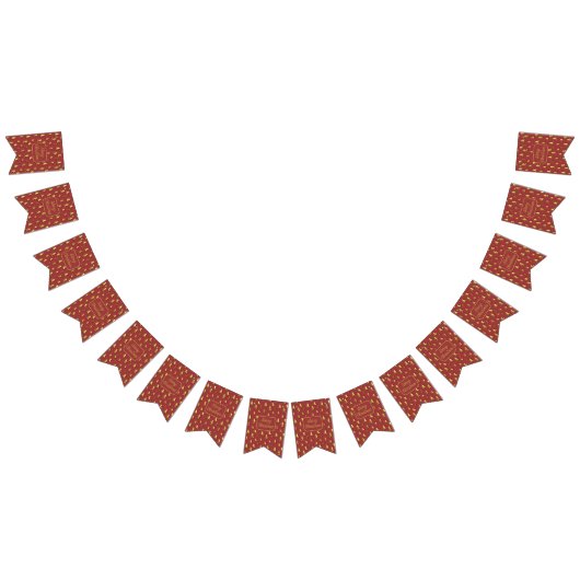 Weihnachten 3D goldenes Mini-Muster Jagdfahnen Wimpelkette (Alle)