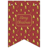 Weihnachten 3D goldenes Mini-Muster Jagdfahnen Wimpelkette (Erste Fahne)