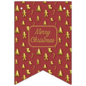 Weihnachten 3D goldenes Mini-Muster Jagdfahnen Wimpelkette (Dritte Fahne)