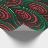 Weihnachten 3D Rot und Grün Swirl Geschenkpapier (Ecke)