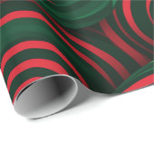 Weihnachten 3D Rot und Grün Swirl Geschenkpapier (Rolleneckpunkt)