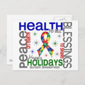 Weihnachten 4 Autismus Schneeflocken (Vorne/Hinten)