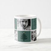 Weihnachten 4 Custom Fotos Mistletoe Green Kaffeetasse (VorderseiteRechts)