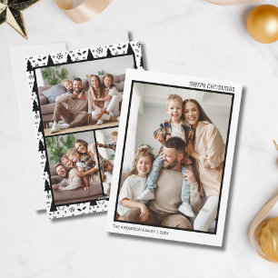 Weihnachten 4 Familienfoto Collage White Black