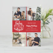 Weihnachten 4 Foto Collage Baby seine kalt draußen (Stehend Vorderseite)