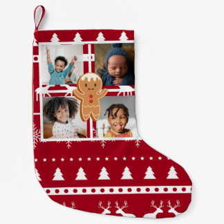 Weihnachten 4 Foto Collage Gingerbrot Pullover Kleiner Weihnachtsstrumpf