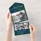 Weihnachten 4 Foto Gruß QR-Code Weihnachtskarte All In One Einladung (Abreißen)