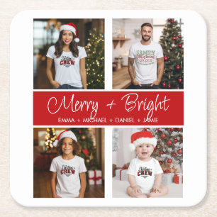 Weihnachten 4 - FotoCollage Rechteckiger Pappuntersetzer