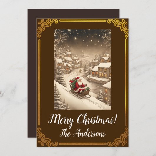 Weihnachten 4 Frohe Weihnachten! Weihnachtskarte Einladung (Vorne/Hinten)