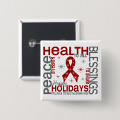 Weihnachten 4 Myeloma-Schneeflocken Button (Vorne & Hinten)