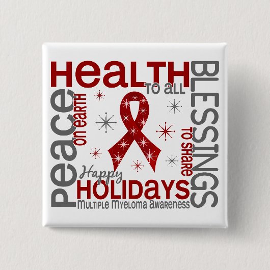 Weihnachten 4 Myeloma-Schneeflocken Button (Vorderseite)