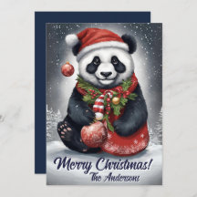 Weihnachten 4 Panda, Happy Holidays, Weihnachtskar