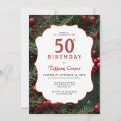 Weihnachten 50. Geburtstag Einladung (Vorderseite)