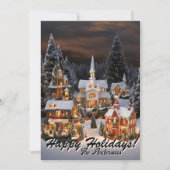 Weihnachten 5 Dorf, glückliche Ferien, Weihnachtsk Einladung (Vorderseite)