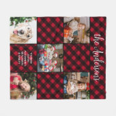 Weihnachten 5 Familienfoto Collage Custom Red Kari Fleecedecke (Vorderseite (Horizontal))