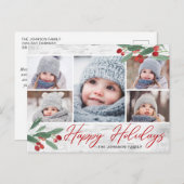 Weihnachten 5 FOTO Birch Barke Feiertag Gruß Postkarte (Vorne/Hinten)