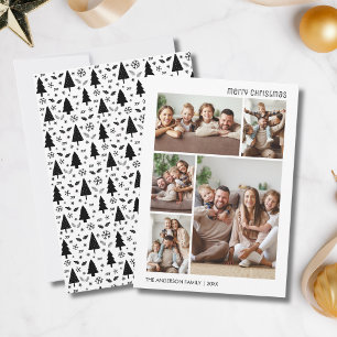 Weihnachten 5 Foto Collage Familie weiß und schwar