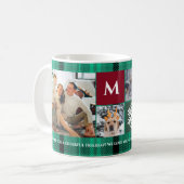 Weihnachten 5 Foto Gitter besten Oma grün kariert Kaffeetasse (Vorderseite Links)