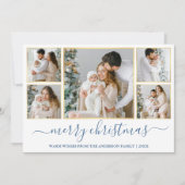 Weihnachten 5 Foto Kalligrafie Dusty Blue Gold (Vorderseite)