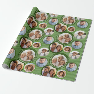 Weihnachten 5 Foto Kreisrand mit grünen Kreisen Geschenkpapier