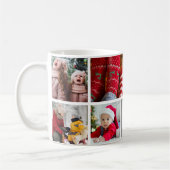 Weihnachten 5 FotoCollage mit Familienname, Silber Kaffeetasse (Links)