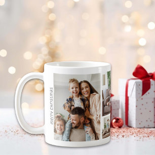 Weihnachten 5 Fotos Collage Familie Kaffeetasse