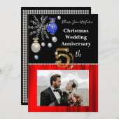 Weihnachten 5. Hochzeitsfeier Black & Gold Einladung (Vorne/Hinten)