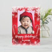 Weihnachten 5 Kind, Happy Holidays! Weihnachtskart Einladung (Stehend Vorderseite)