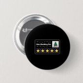 Weihnachten 5 Sterne Weihnachtsbaum Ich arbeite fü Button (Vorne & Hinten)