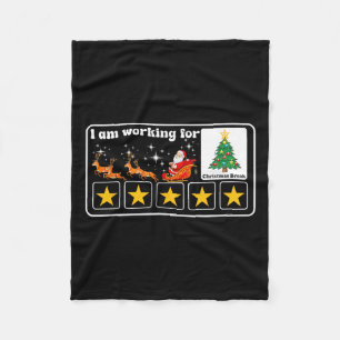 Weihnachten 5 Sterne Weihnachtsbaum Ich arbeite fü Fleecedecke