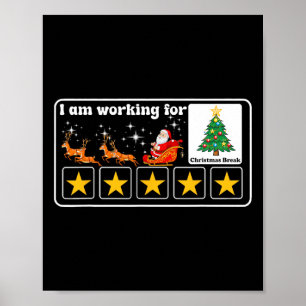 Weihnachten 5 Sterne Weihnachtsbaum Ich arbeite fü Poster