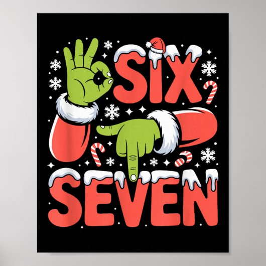 Weihnachten 67 Lustiges Meme Xmas Six Seven Santa Poster (Vorne)