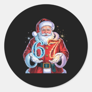 Weihnachten 67 Lustiges Xmas Sechs Sieben hässlich Runder Aufkleber