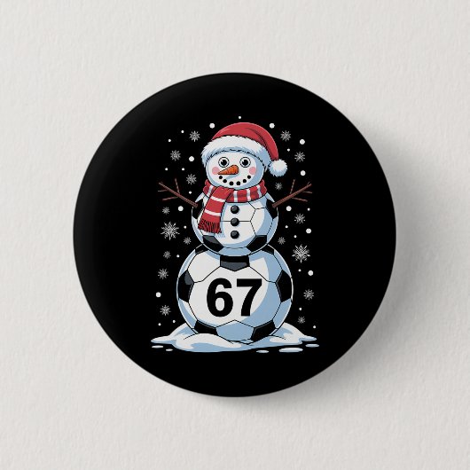Weihnachten 67 Meme Fußball Schneemann Baum Lustig Button (Vorderseite)