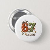 Weihnachten 67 Meme Six Seven 6-7 Lustiger Interne Button (Vorne & Hinten)