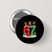 Weihnachten 67 Six Seven Meme Gen Alpha Rentier Sa Button (Vorne & Hinten)