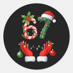 Weihnachten 67 Six Seven Meme Pyjama Feiertage Gen Runder Aufkleber